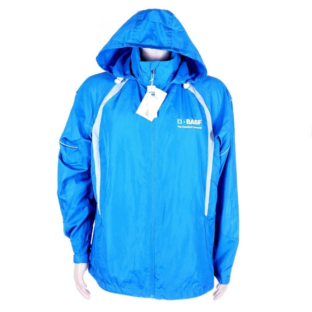 North End Men Lightweight Jacket Full Zip Reflective Water Resistant Blue Size L